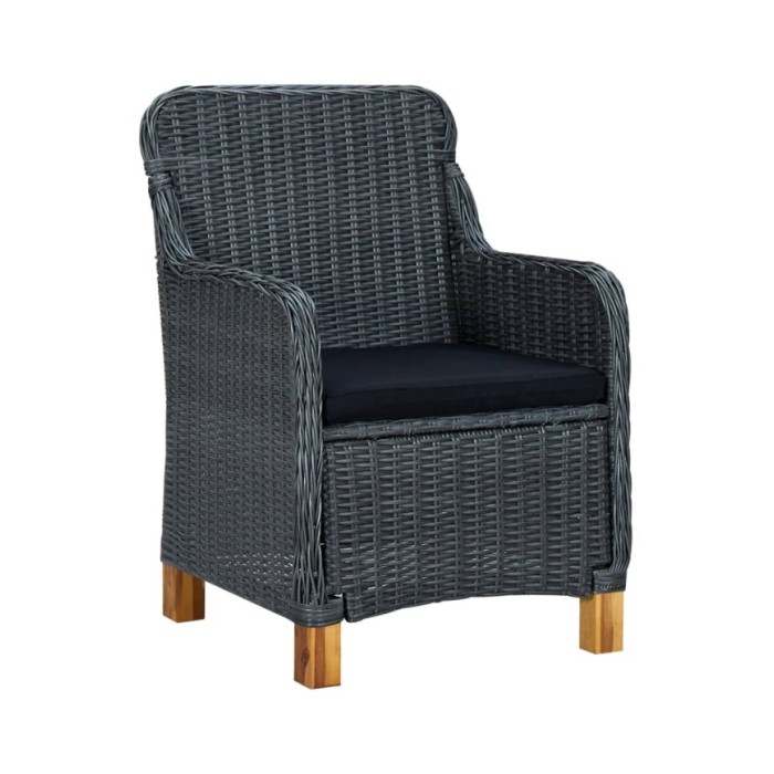 Ensemble de salle à manger de jardin 3 pcs Gris foncé