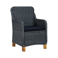 Ensemble de salle à manger de jardin 3 pcs Gris foncé