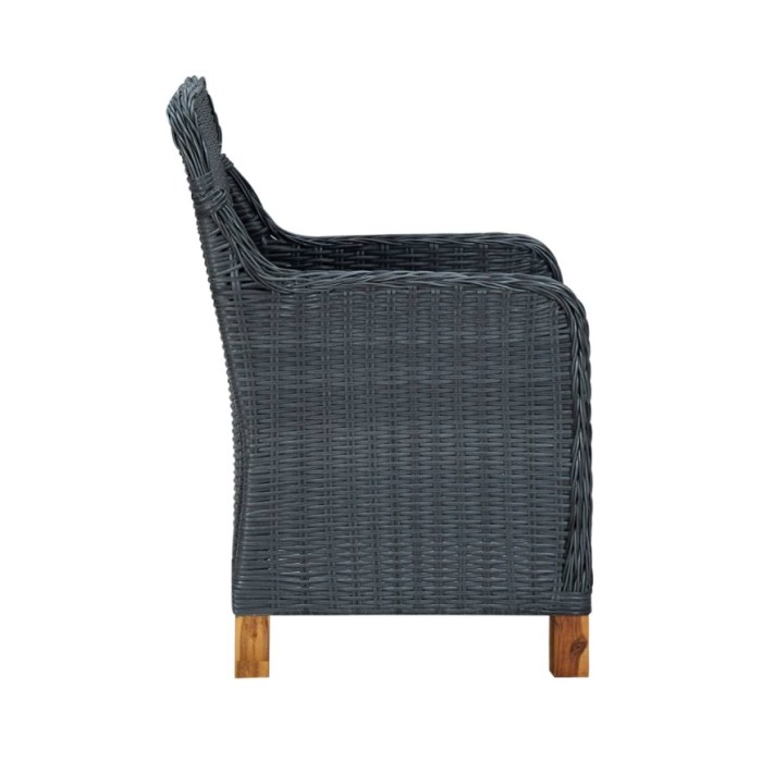 Ensemble de salle à manger de jardin 3 pcs Gris foncé
