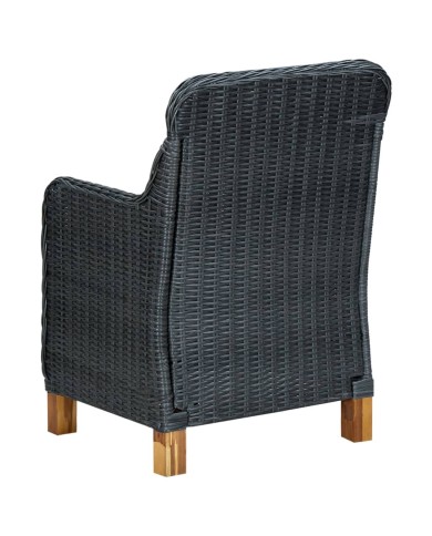 Ensemble de salle à manger de jardin 3 pcs Gris foncé
