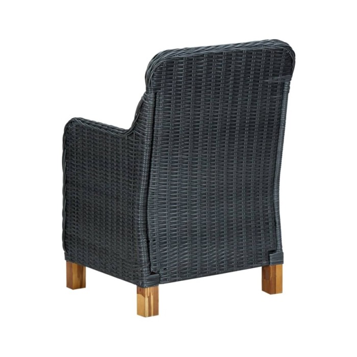Ensemble de salle à manger de jardin 3 pcs Gris foncé