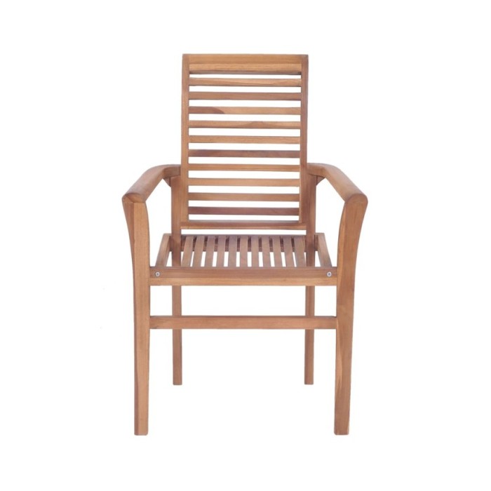 Chaises empilables de salle à manger 8 pcs Bois de teck solide