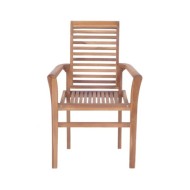 Chaises empilables de salle à manger 8 pcs Bois de teck solide