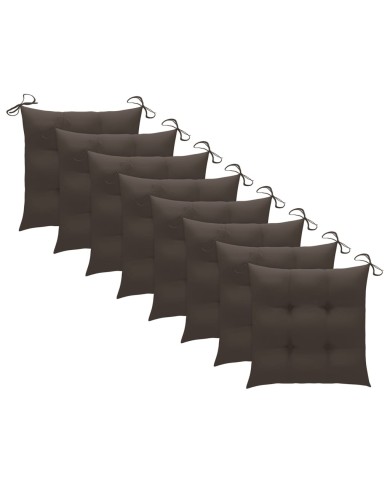 Chaises de jardin 8 pcs avec coussins Bois de teck massif