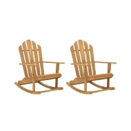Chaises à bascule Adirondack 2 pcs Bois de teck massif