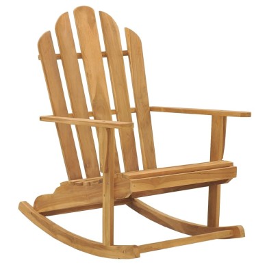 Chaises à bascule Adirondack 2 pcs Bois de teck massif