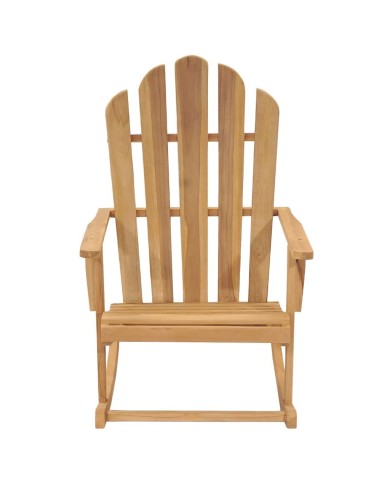 Chaises à bascule Adirondack 2 pcs Bois de teck massif