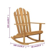 Chaises à bascule Adirondack 2 pcs Bois de teck massif