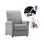 Fauteuil TV inclinable électrique Gris clair Tissu