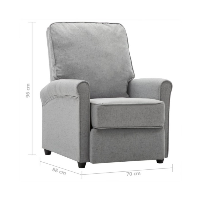 Fauteuil TV inclinable électrique Gris clair Tissu