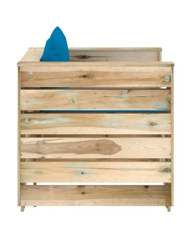 Salon de jardin 2 pcs avec coussins Bois imprégné de vert