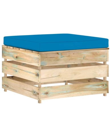Salon de jardin 4 pcs avec coussins Bois imprégné de vert
