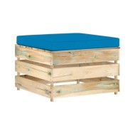 Salon de jardin 4 pcs avec coussins Bois imprégné de vert
