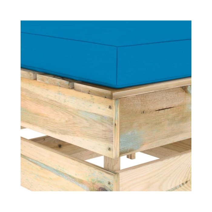 Salon de jardin 4 pcs avec coussins Bois imprégné de vert