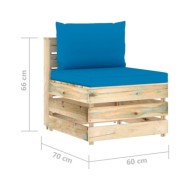 Salon de jardin 4 pcs avec coussins Bois imprégné de vert