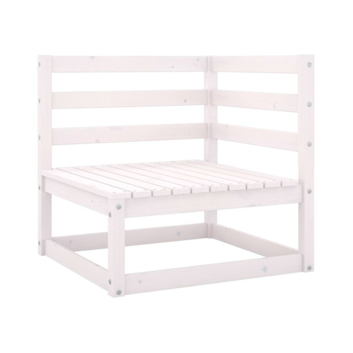 Salon de jardin 5 pcs Blanc Bois de pin massif 