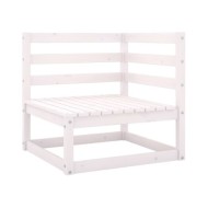 Salon de jardin 5 pcs Blanc Bois de pin massif 