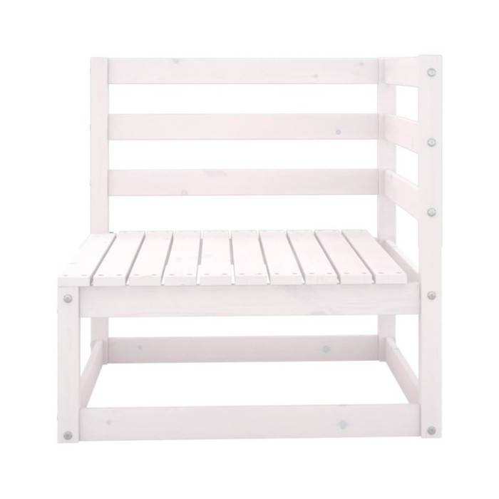 Salon de jardin 5 pcs Blanc Bois de pin massif 