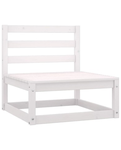 Salon de jardin 5 pcs Blanc Bois de pin massif 