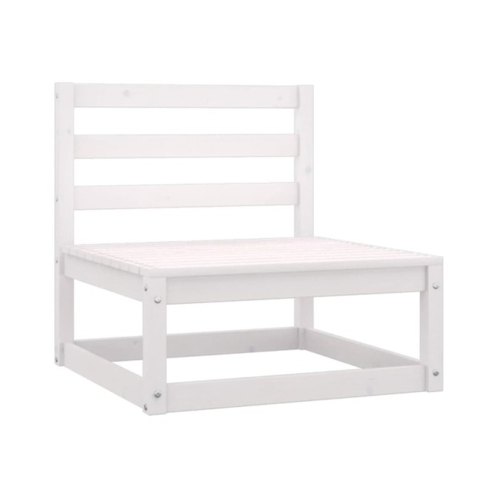 Salon de jardin 5 pcs Blanc Bois de pin massif 