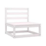 Salon de jardin 5 pcs Blanc Bois de pin massif 