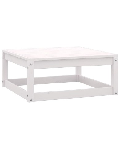 Salon de jardin 5 pcs Blanc Bois de pin massif 