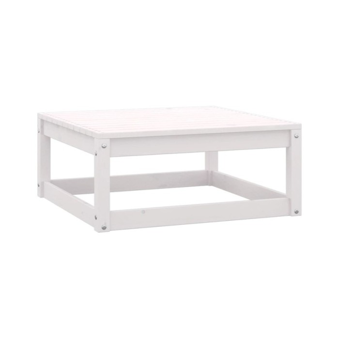 Salon de jardin 5 pcs Blanc Bois de pin massif 