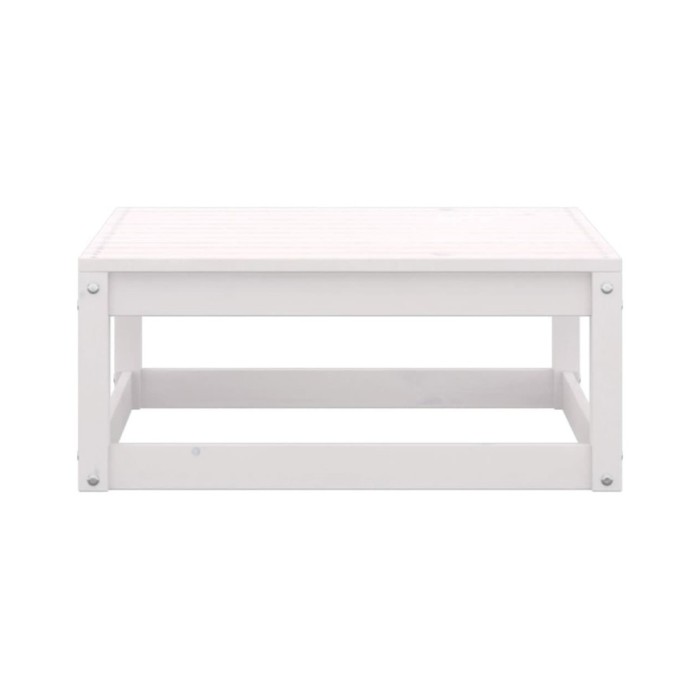 Salon de jardin 5 pcs Blanc Bois de pin massif 