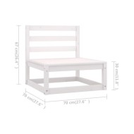 Salon de jardin 5 pcs Blanc Bois de pin massif 
