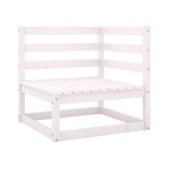 Salon de jardin 5 pcs Blanc Bois de pin massif 