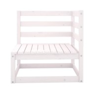 Salon de jardin 5 pcs Blanc Bois de pin massif 