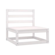 Salon de jardin 5 pcs Blanc Bois de pin massif 