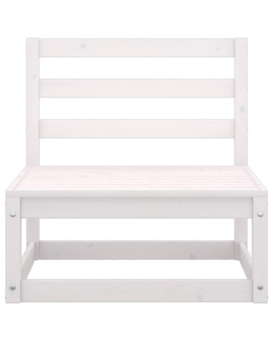 Salon de jardin 5 pcs Blanc Bois de pin massif 