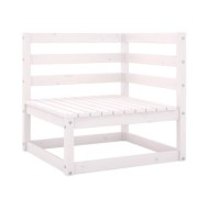Salon de jardin 5 pcs Blanc Bois de pin massif