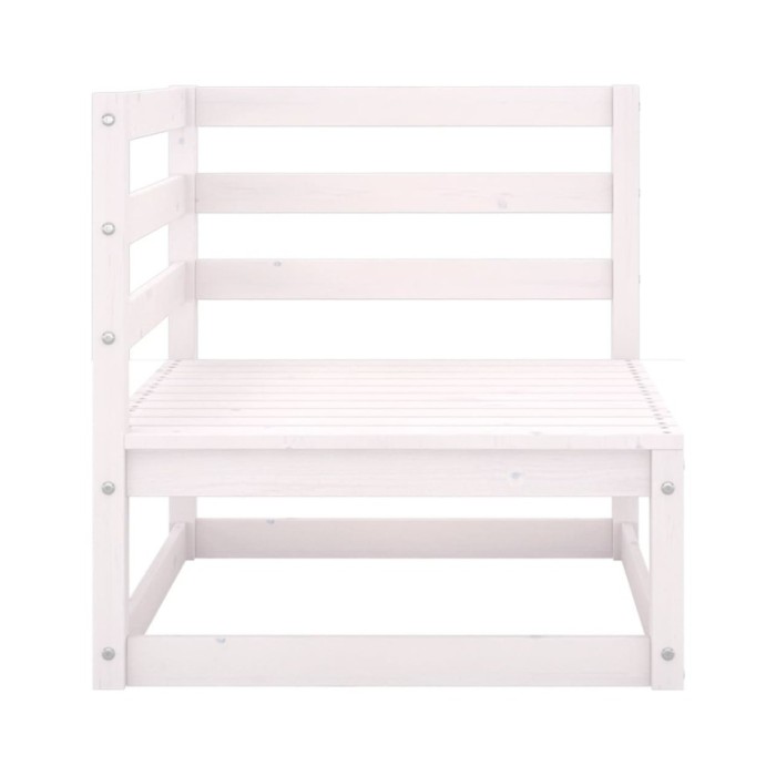 Salon de jardin 5 pcs Blanc Bois de pin massif