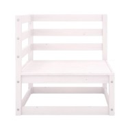 Salon de jardin 5 pcs Blanc Bois de pin massif