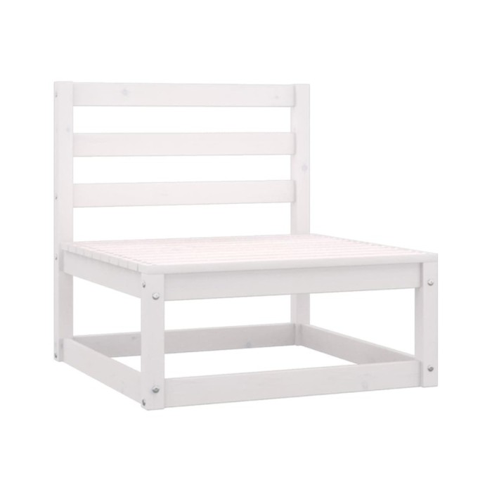 Salon de jardin 5 pcs Blanc Bois de pin massif