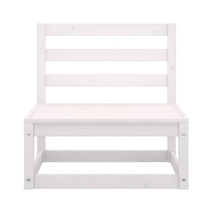 Salon de jardin 5 pcs Blanc Bois de pin massif