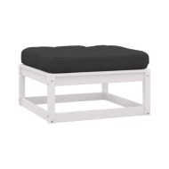 Salon de jardin 6 pcs avec coussins Blanc Bois de pin massif