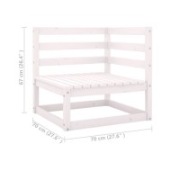 Salon de jardin 6 pcs avec coussins Blanc Bois de pin massif