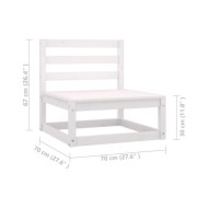Salon de jardin 6 pcs avec coussins Blanc Bois de pin massif
