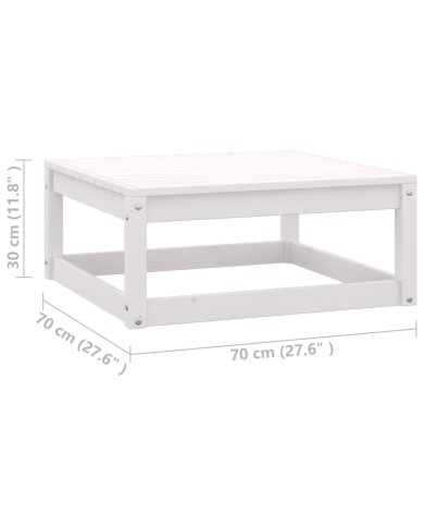 Salon de jardin 6 pcs avec coussins Blanc Bois de pin massif
