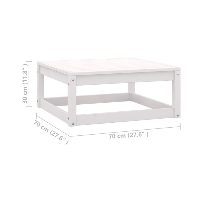 Salon de jardin 6 pcs avec coussins Blanc Bois de pin massif