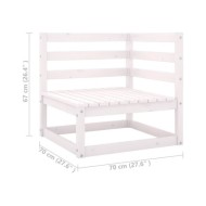 Salon de jardin 6 pcs avec coussins Blanc Bois de pin massif