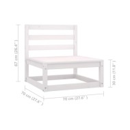Salon de jardin 6 pcs avec coussins Blanc Bois de pin massif