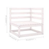 Salon de jardin 7 pcs avec coussins Blanc Bois de pin massif