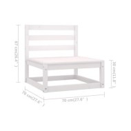 Salon de jardin 7 pcs avec coussins Blanc Bois de pin massif