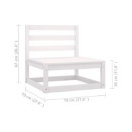 Salon de jardin 6 pcs avec coussins Blanc Bois de pin massif