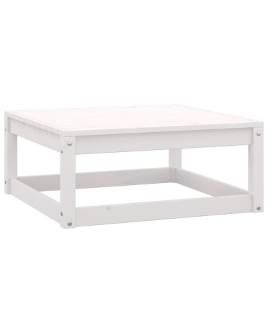 Salon de jardin 10 pcs avec coussins Blanc Bois de pin massif
