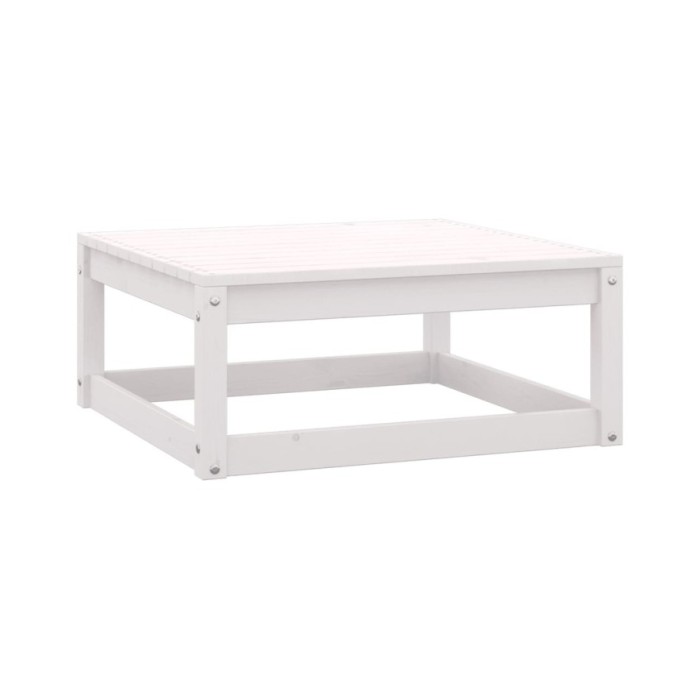 Salon de jardin 10 pcs avec coussins Blanc Bois de pin massif